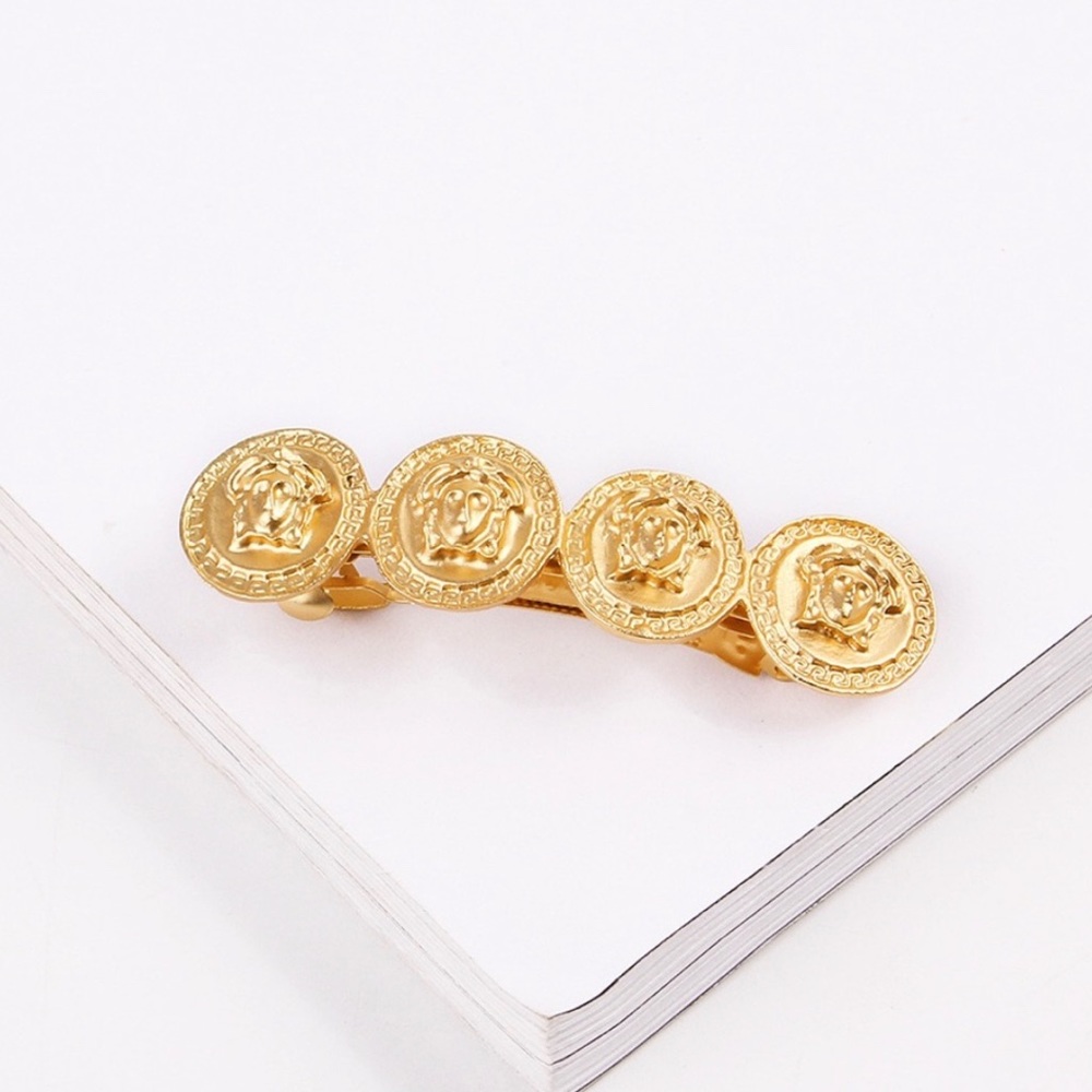 Gold Medusa Hair Clip Set of 2 - Picture 2 of 5